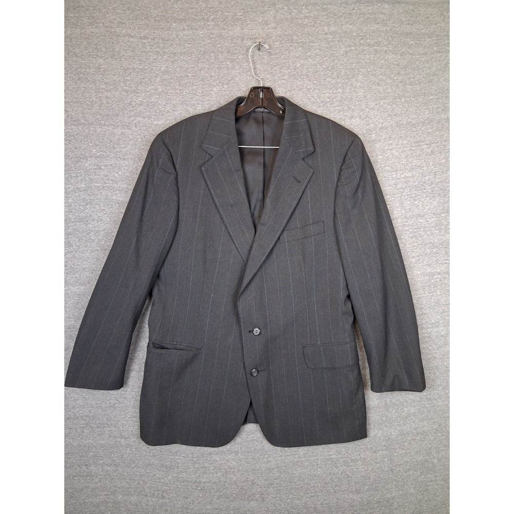 Polo University Ralph Lauren Mens Blazer‎ 44 R Black Pinstripe Academia Jacket